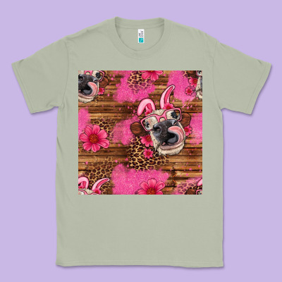 Easter Heifer With Bunny Ears Seamless Pattern Classic Tee Designed By Artiststas