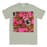 Matcha easter heifer with bunny ears seamless pattern Classic Tee - Artiststas