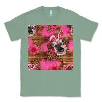 Sage easter heifer with bunny ears seamless pattern Classic Tee - Artiststas