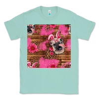 Seafoam easter heifer with bunny ears seamless pattern Classic Tee - Artiststas