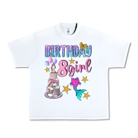 White birthday girl 8 Urban Heavy Tee - BundleAndBundleShop