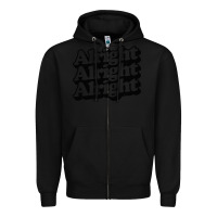 Black alright alright alright Zipper Hoodie - baoMotion