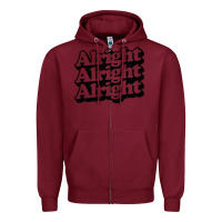 Burgundy alright alright alright Zipper Hoodie - baoMotion