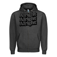 Charcoal Heather alright alright alright Zipper Hoodie - baoMotion