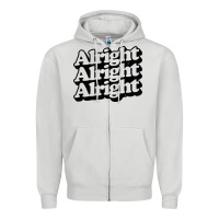 Dove Grey alright alright alright Zipper Hoodie - baoMotion