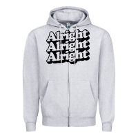 Heather Grey alright alright alright Zipper Hoodie - baoMotion