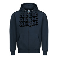 Navy alright alright alright Zipper Hoodie - baoMotion