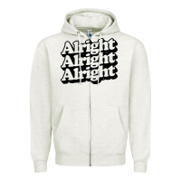 Oatmeal Heather alright alright alright Zipper Hoodie - baoMotion