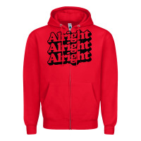 Red alright alright alright Zipper Hoodie - baoMotion