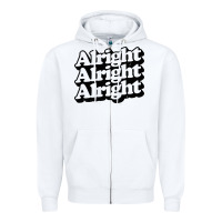 White alright alright alright Zipper Hoodie - baoMotion