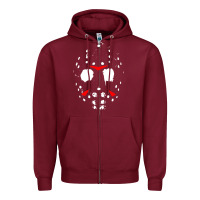 Burgundy mask halloween Zipper Hoodie - baoMotion