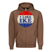 Chestnut i like ike political button vintage distressed Zipper Hoodie - baoMotion