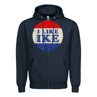 Navy i like ike political button vintage distressed Zipper Hoodie - baoMotion