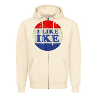 Sandshell i like ike political button vintage distressed Zipper Hoodie - baoMotion