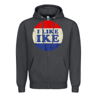Smoke i like ike political button vintage distressed Zipper Hoodie - baoMotion