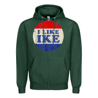Sports Green i like ike political button vintage distressed Zipper Hoodie - baoMotion