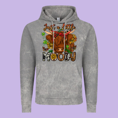 Just A Little Moody Vintage Hoodie Designed By Cowhidedigitalart