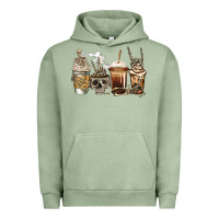 Pigment Oil Green skeleton coffee Urban Hoodie - Jasminsmagicworld