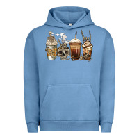 Pigment Pebble Blue skeleton coffee Urban Hoodie - Jasminsmagicworld