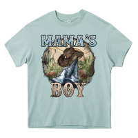 Mama's Boy Western Cowboy Boots Cactus Heavy Core Tee | Teevron