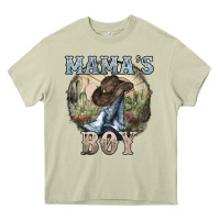 Mossy Mama's Boy western Cowboy boots cactus Heavy Core Tee - HowdyJamesFarm