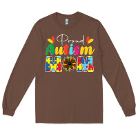 Chestnut Proud Autism Mom sunflower Long Sleeve Tee - CowhideDigitalArt