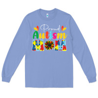 Colony Blue Proud Autism Mom sunflower Long Sleeve Tee - CowhideDigitalArt