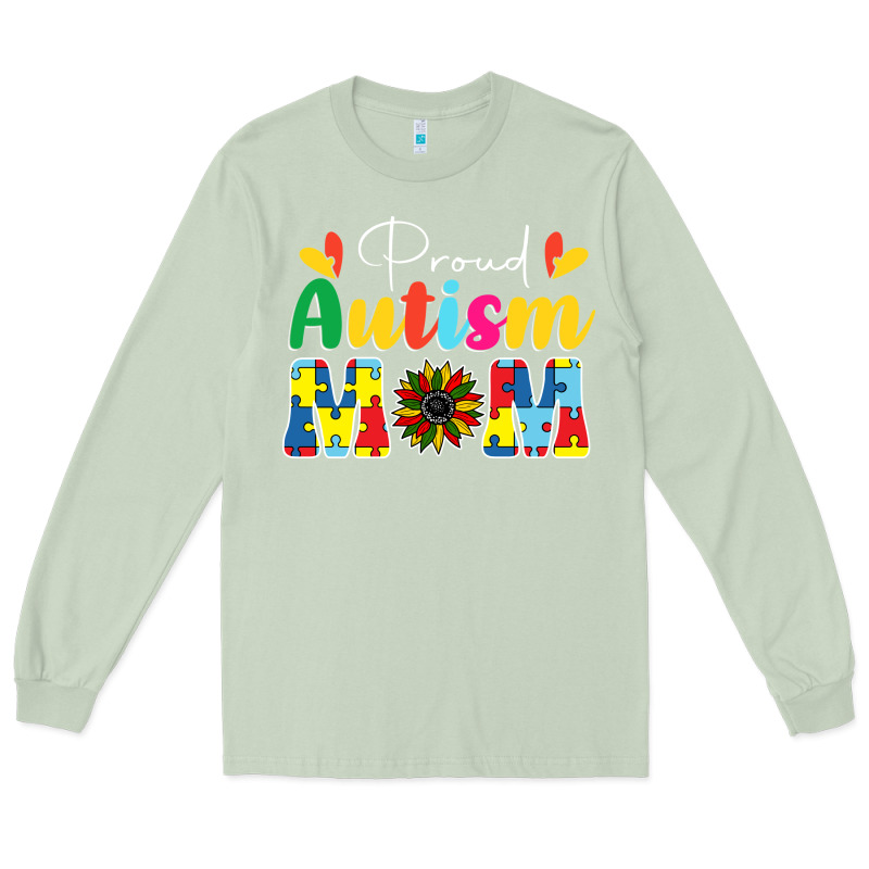 Proud Autism Mom Sunflower Long Sleeve Tee by CowhideDigitalArt | Teevron