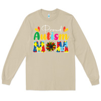 Mushroom Proud Autism Mom sunflower Long Sleeve Tee - CowhideDigitalArt