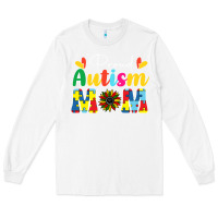 White Proud Autism Mom sunflower Long Sleeve Tee - CowhideDigitalArt