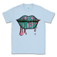Dusty Blue beach babe leopard lips Classic Tee - Jasminsmagicworld