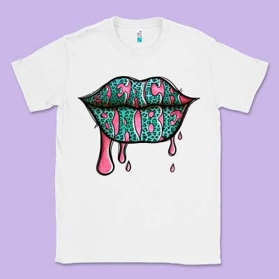 Beach Babe Leopard Lips Classic Tee Designed By Jasminsmagicworld