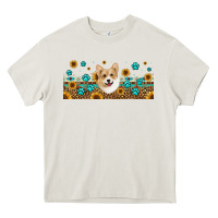 Cream western corgi dog Heavy Core Tee - Jasminsmagicworld