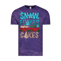 Cloud Purple Snow Flakes aAd Christmas Cakes Vintage Tee - BundleAndBundleShop