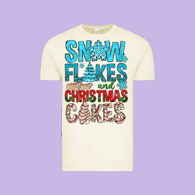 Snow Flakes Aad Christmas Cakes Vintage Tee Designed By Bundleandbundleshop