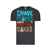 Vintage Black Snow Flakes aAd Christmas Cakes Vintage Tee - BundleAndBundleShop