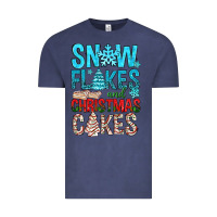 Vintage Denim Snow Flakes aAd Christmas Cakes Vintage Tee - BundleAndBundleShop