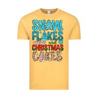 Vintage Mustard Snow Flakes aAd Christmas Cakes Vintage Tee - BundleAndBundleShop