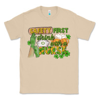 Mushroom Safety first drink with a Nurse St. Patrick's Day Classic Tee - CowGirlArtShop
