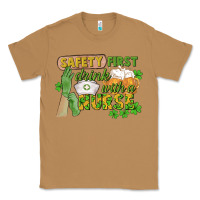 Toasted Coconut Safety first drink with a Nurse St. Patrick's Day Classic Tee - CowGirlArtShop