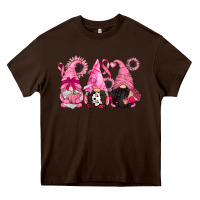 Chocolate Brown breast cancer gnomes Heavy Core Tee - CowGirlArtShop