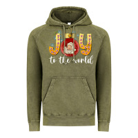 Vintage Olive Joy To The World Vintage Hoodie - CowhideDigitalArt