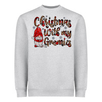 Heather Grey christmas with my gnomies Heavyweight Sweatshirt - JahusDesignShop