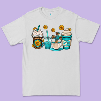 Jesus Coffee Cups Premium Tee Designed By Oliviacreatesart