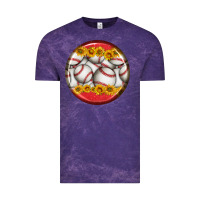 Cloud Purple baseball with sunflower round earrings Vintage Tee - BundleAndBundleShop