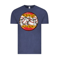 Baseball With Sunflower Round Earrings Vintage Tee | Teevron