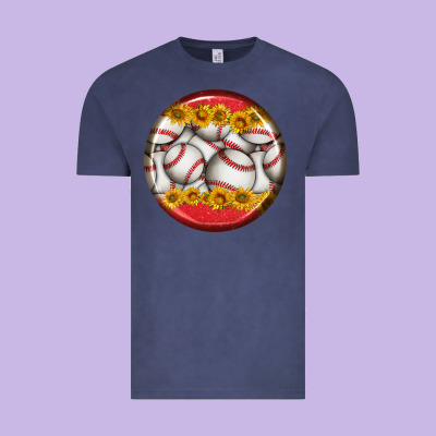 Baseball With Sunflower Round Earrings Vintage Tee Designed By Bundleandbundleshop