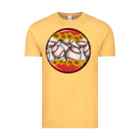 Vintage Mustard baseball with sunflower round earrings Vintage Tee - BundleAndBundleShop