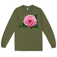 Army Green Camellia Flower Long Sleeve Tee - LillyAllenDesigns
