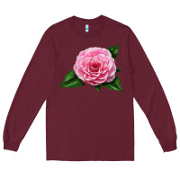 Burgundy Camellia Flower Long Sleeve Tee - LillyAllenDesigns